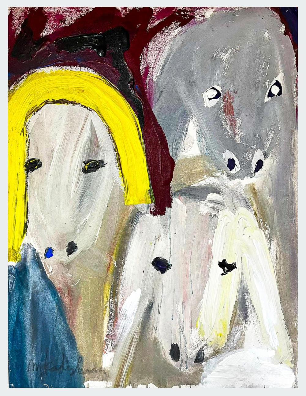 Menashe Kadishman- Original Painting on Canvas "Untitled"