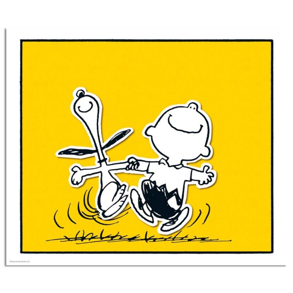 Peanuts, "Happy Dance Yellow" Hand Numbered Limited Edition Fine Art Print with Certificate of Authenticity.