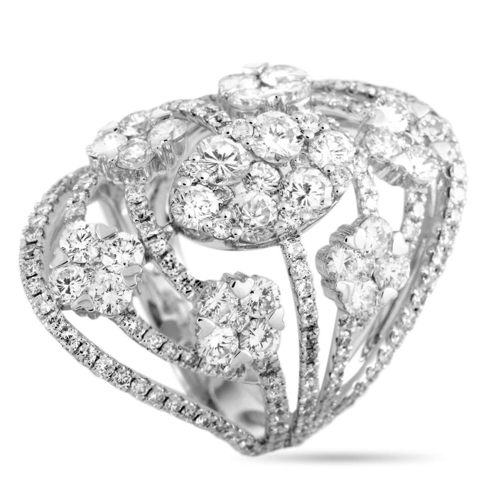 18K WHITE GOLD 3.85 CT DIAMOND RING