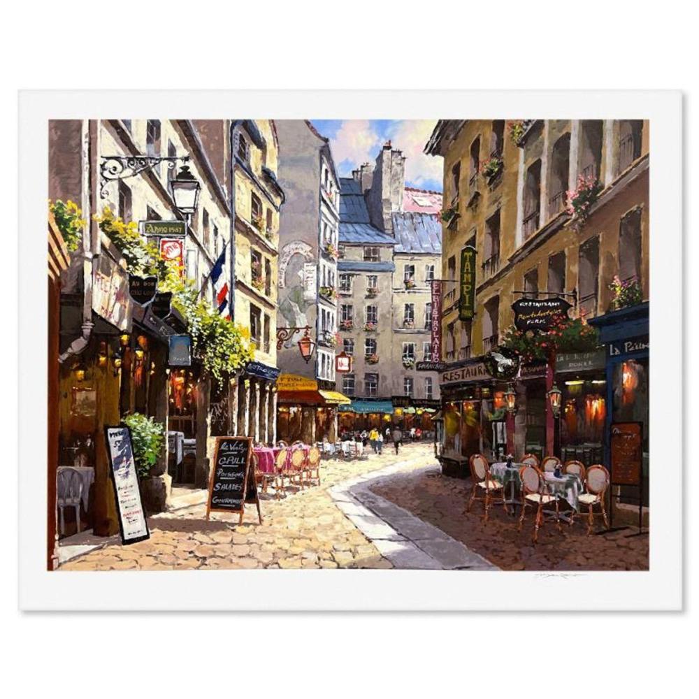 Sam Park, "Parisian Cafe" Limited Edition Printer's Proof Serigraph, Numbered and Hand Signed with Letter of Authenticity.