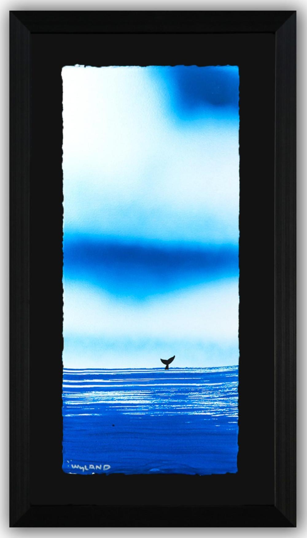 Wyland- Original Watercolor Painting on Deckle Edge Paper "Fluke"