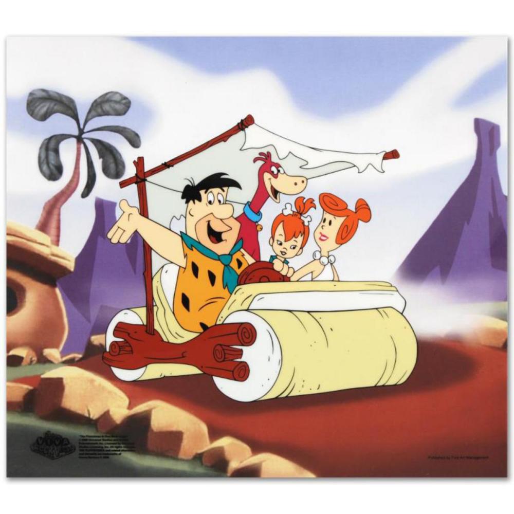 "The Flintstones Family Car" Limited Edition Sericel from the Popular Animated Series The Flintstones with Certificate of Authenticity.