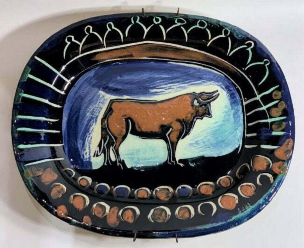 PABLO PICASSO TAURUS IN THE ARENA LIMITED EDITION MADOURA PLATE STAMPED