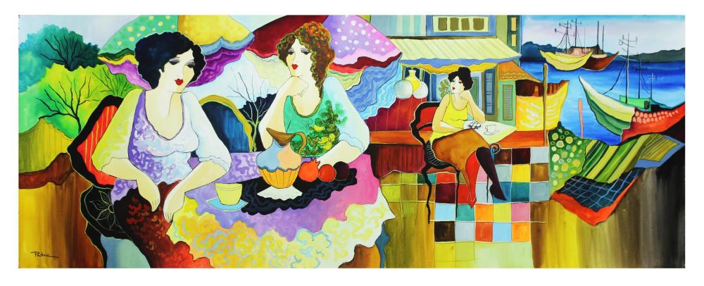 Patricia Govezensky- Original Watercolor "Back In Town"
