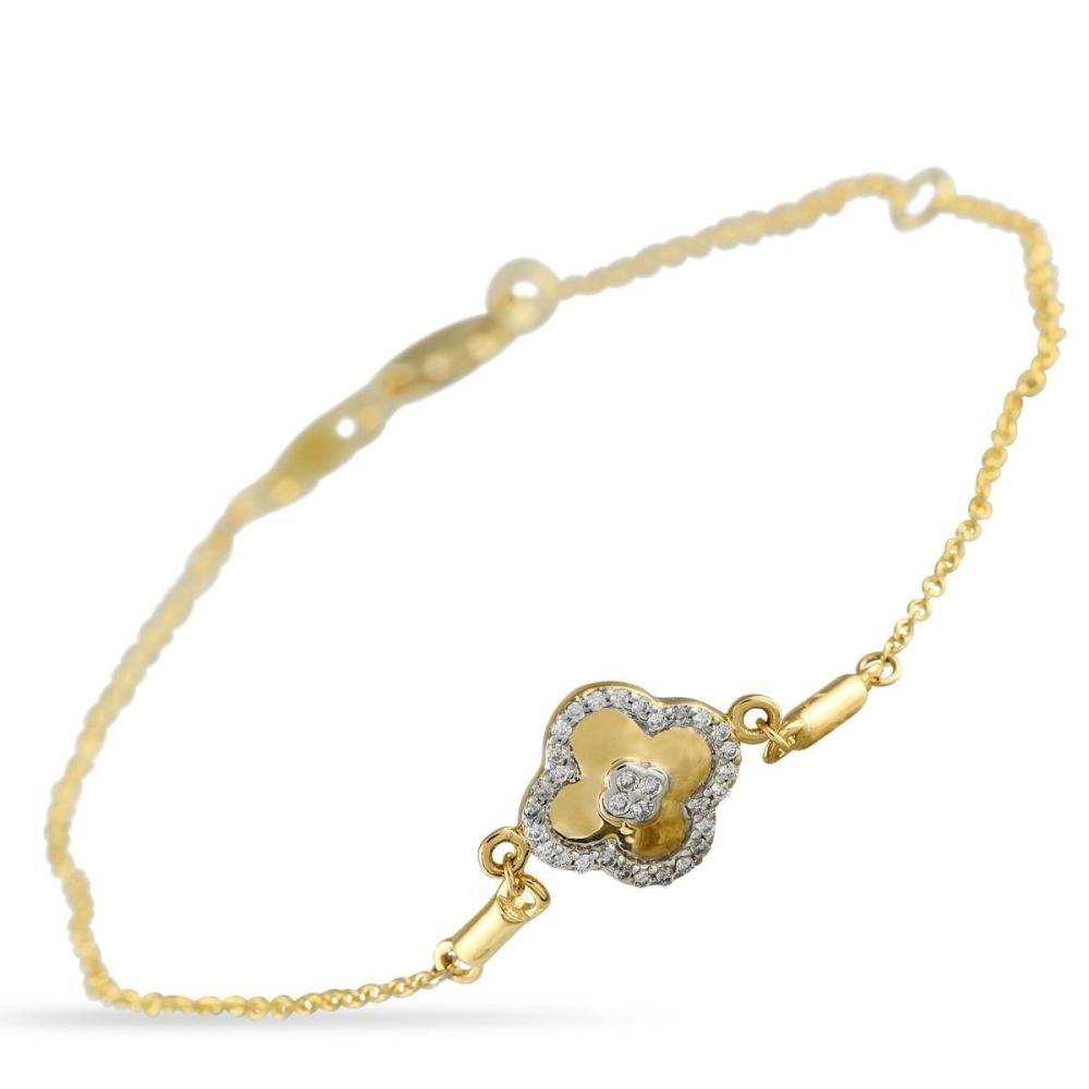 18K YELLOW GOLD 0.10CT DIAMOND BRACELET