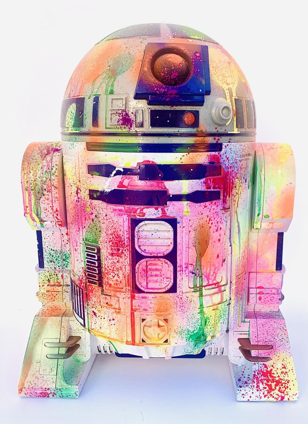 E.M. Zax one of a kind hand painted sculpture "R2D2"
