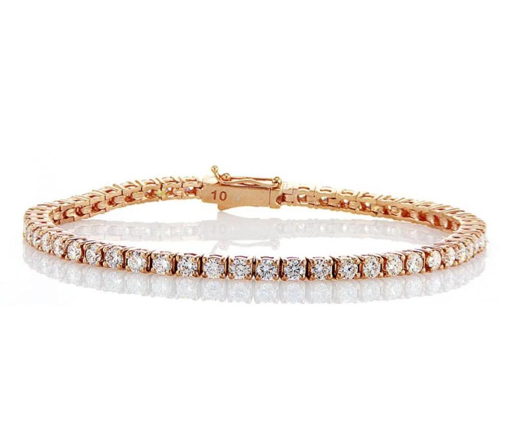 14kt Rose Gold 4.18ctw Diamond Bracelet