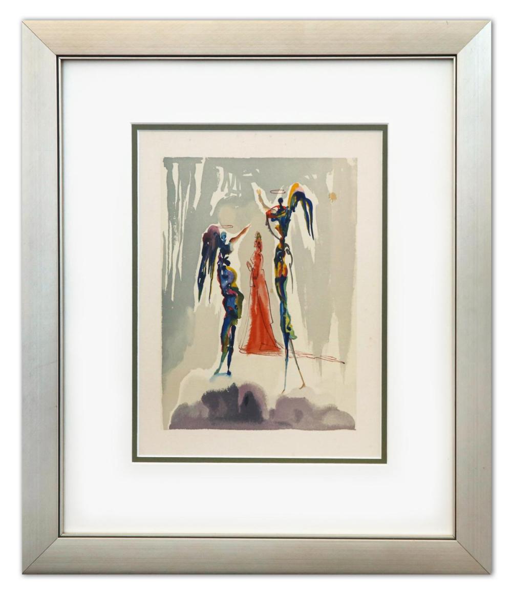 Salvador Dali- Original Color Woodcut on B.F.K. Rives Paper "Paradise 27"