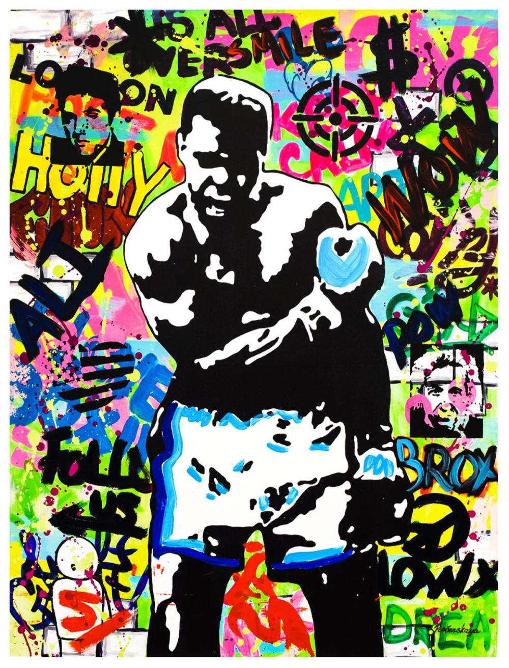 Nastya Rovenskaya- Mixed Media "Muhammad Ali"