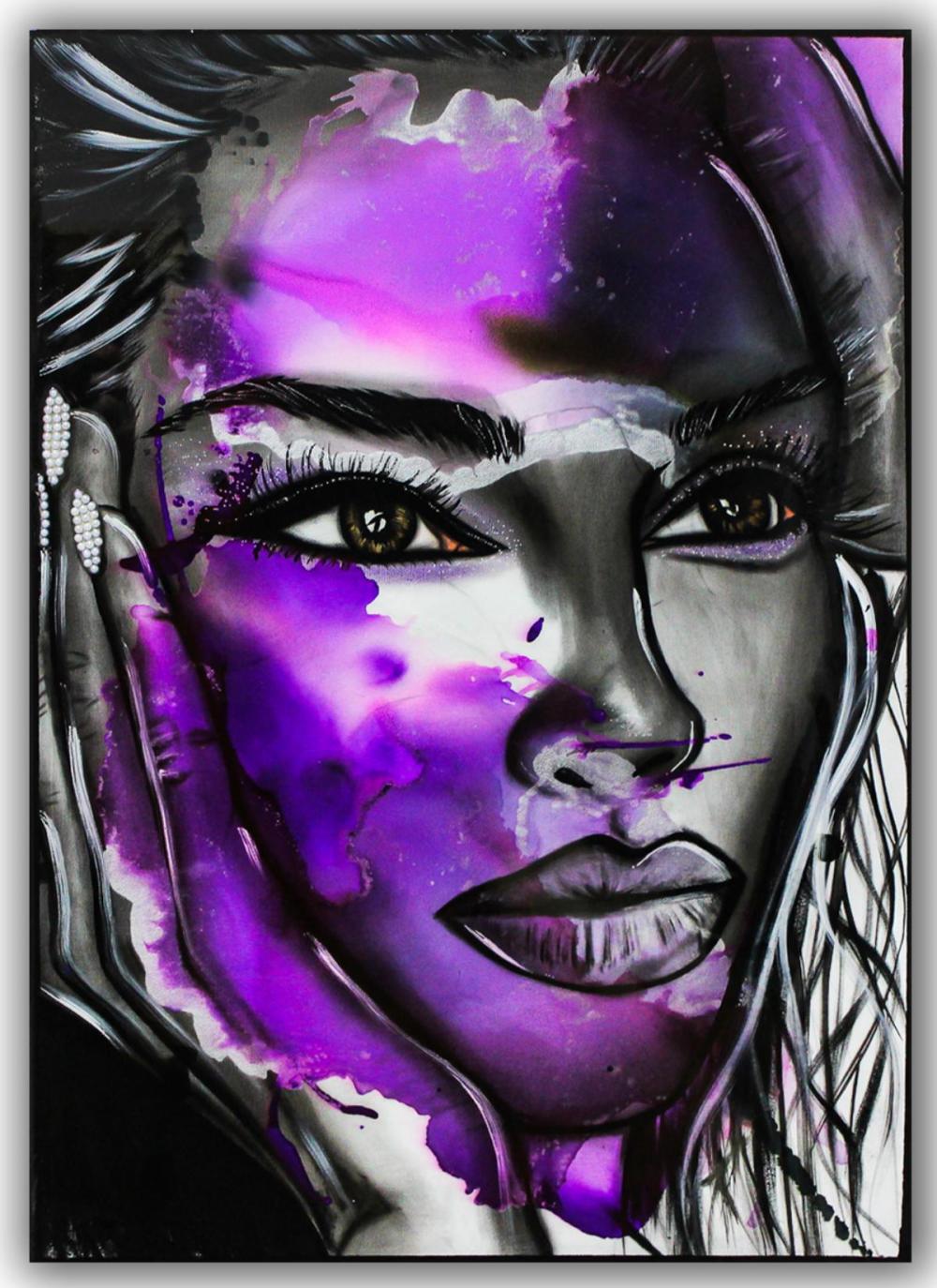 Hen Maman- Original Painting with Alcohol ink, acrylic, and epoxy rasin on Canvas "Jolanda"
