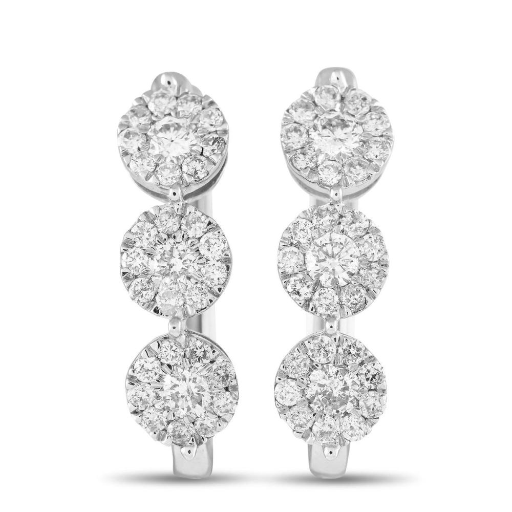 14K White Gold 1.0ct Diamond Earrings