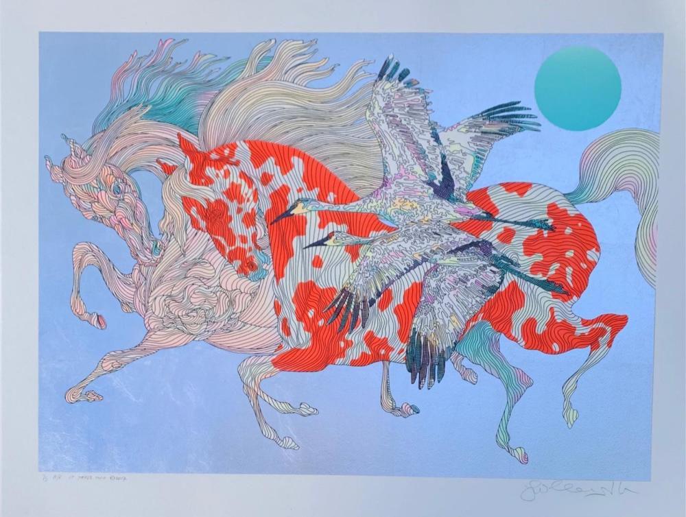 Guillaume Azoulay- Limited Edition Serigraph with hand laid leafing