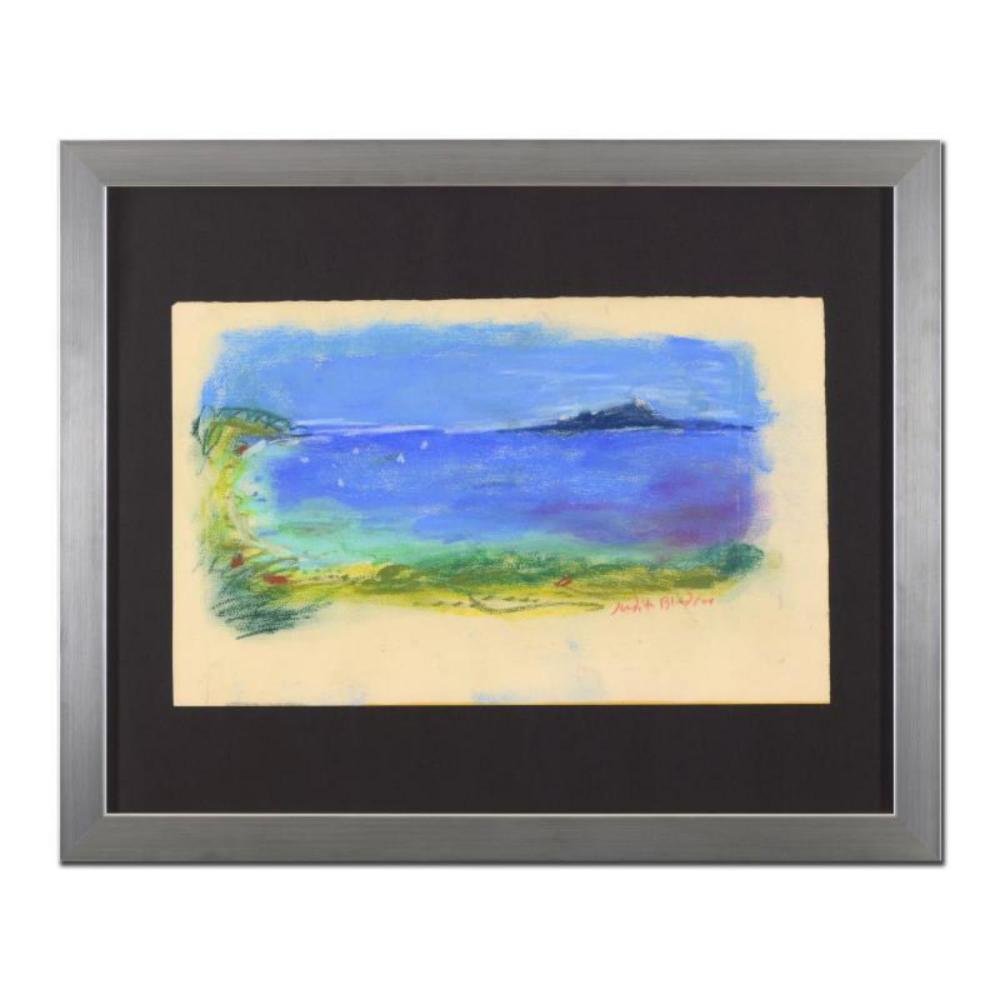 Judith Bledsoe (1928-2013), "The Little Island" Framed Original Pastel Painting, Hand Signed with Letter of Authenticity.