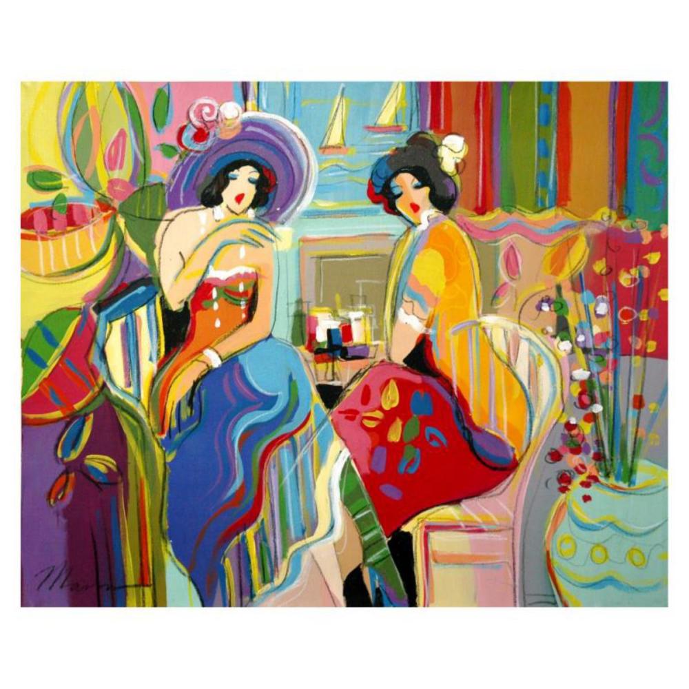 Isaac Maimon, "Side Pot with Flowers" Original Acrylic Painting, Hand Signed with Certificate of Authenticity.