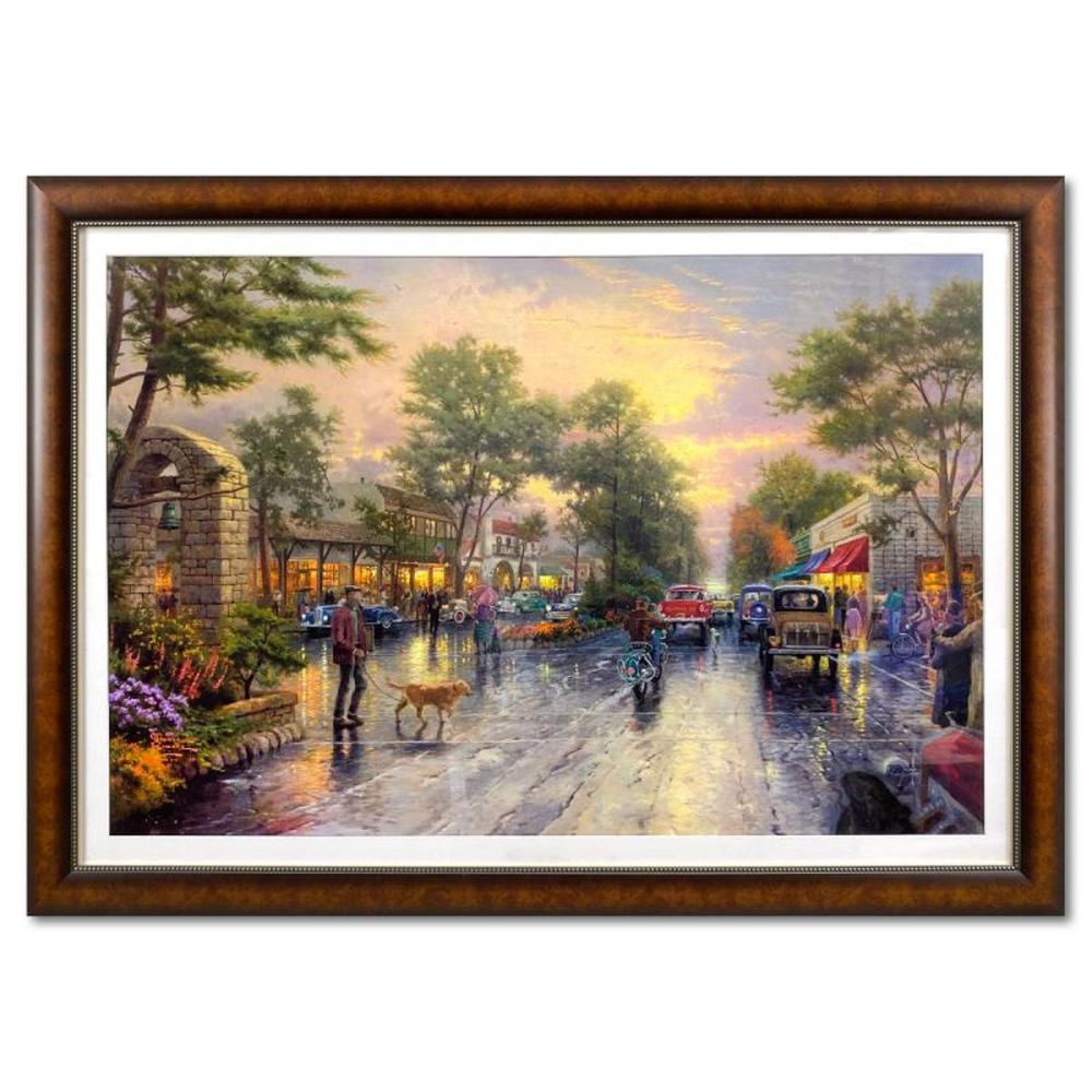 Thomas Kinkade (1958-2012), "Carmel, Sunset on Ocean Ave" Framed Limited Edition Lithograph, Numbered and Signed with Letter of Authenticity.
