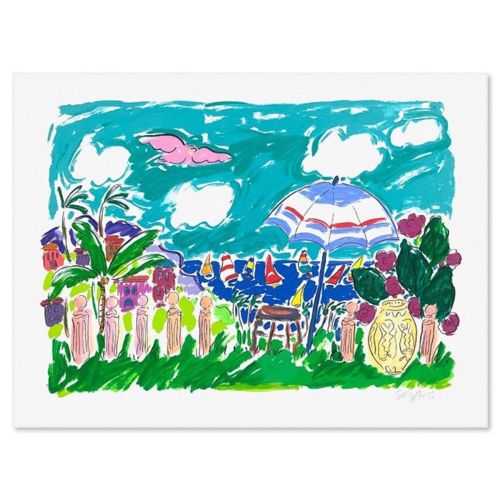 Sally Huss, "Umbrella" Limited Edition Printer's Proof Serigraph, Hand Signed with Letter of Authenticity