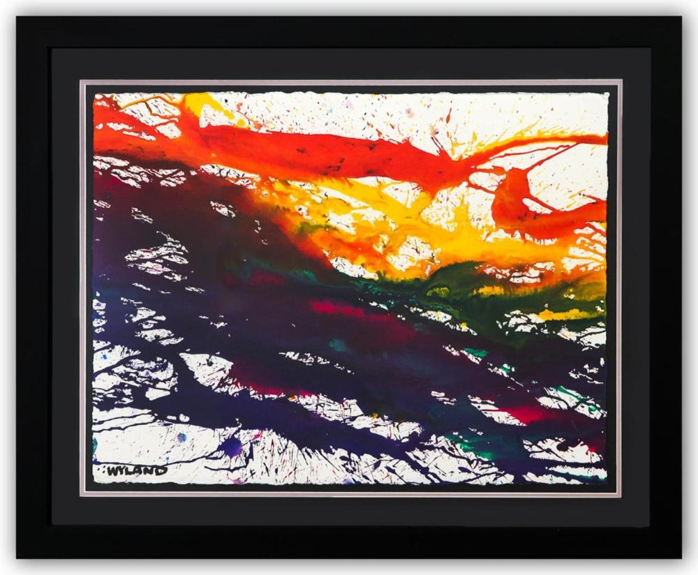 Wyland- Original Watercolor Painting on Deckle Edge Paper "Abstract"