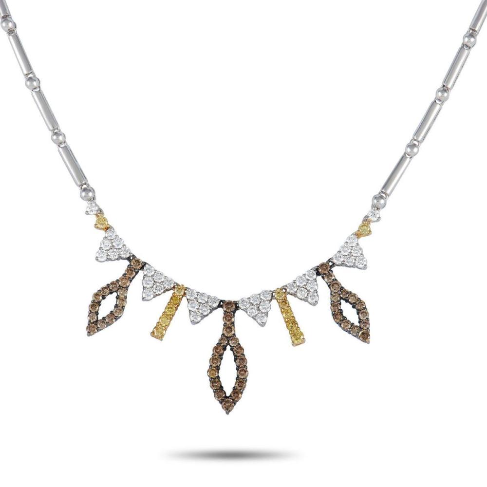 18K WHITE GOLD 2.59CT MULTI-DIAMOND NECKLACE