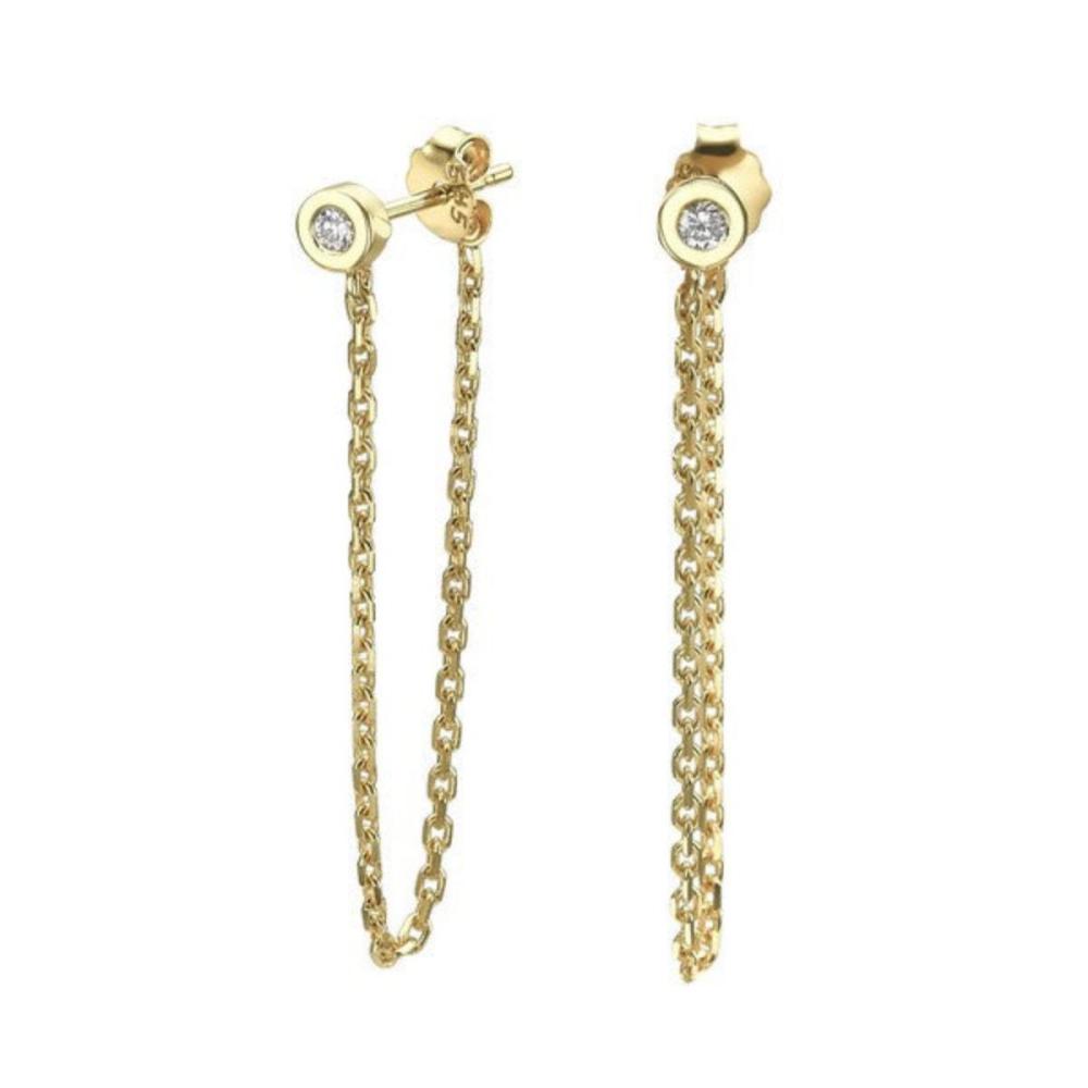14kt Yellow Gold 0.09ctw Diamond Earrings