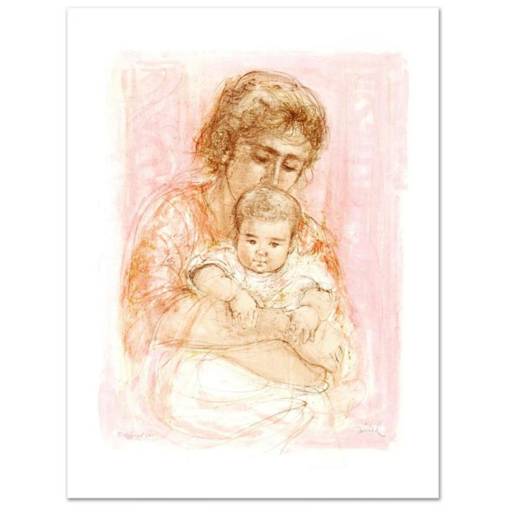 "Gina and Child" Limited Edition Lithograph by Edna Hibel (1917-2014), Numbered and Hand Signed with Certificate of Authenticity.