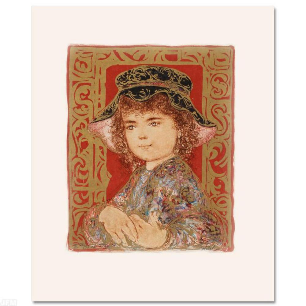 "Athena" Limited Edition Lithograph by Edna Hibel, Numbered and Hand Signed with Certificate of Authenticity.