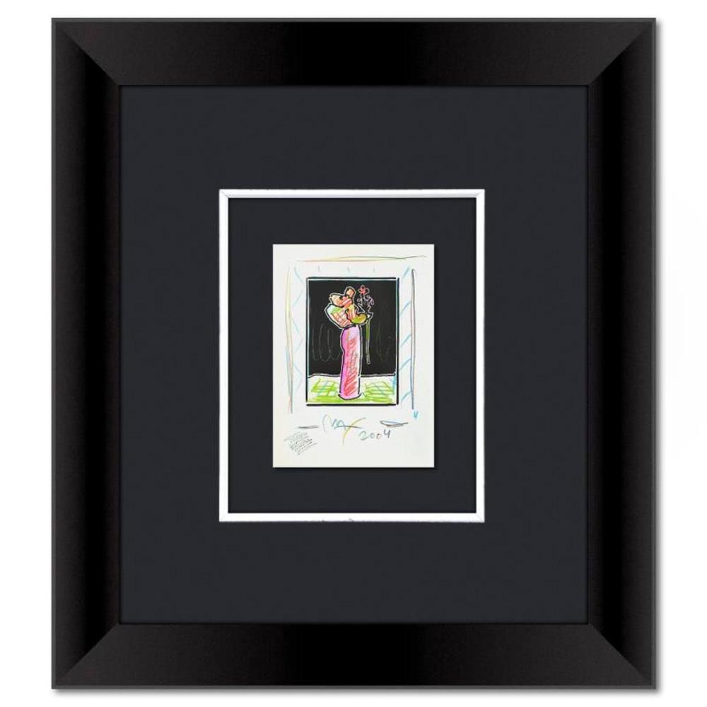 Peter Max, Framed One-of-a-Kind Mixed Media, Hand Signed with Registration Number Certifying Authenticity.