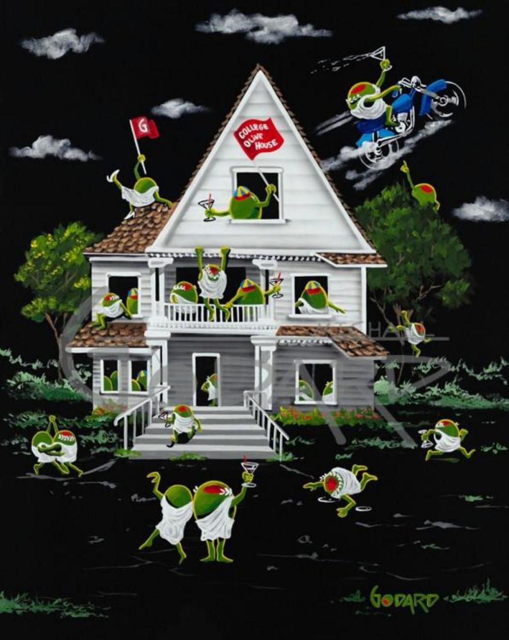 Michael Godard Giclee on Canvas "OLIVE HOUSE"