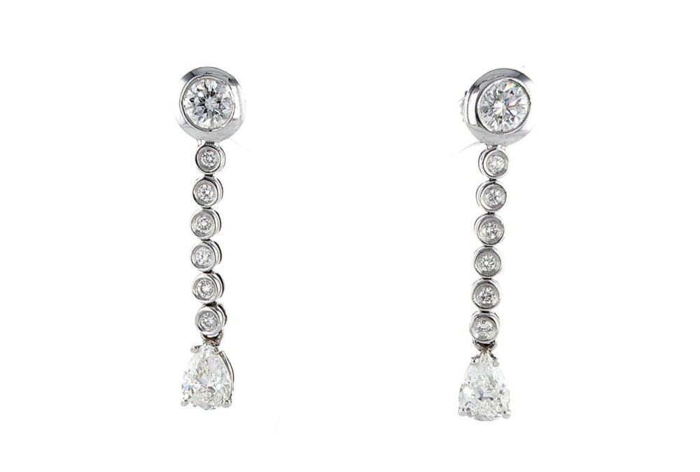 14kt White Gold 3.2ctw Diamond Earrings