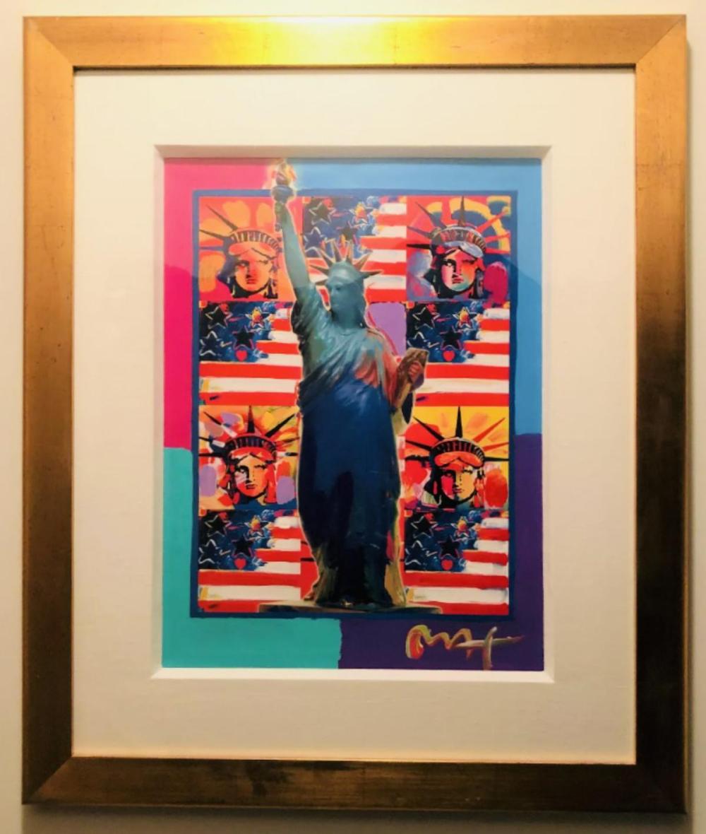Peter Max Mixed Media Acrylic on paper "Statue of Liberty "