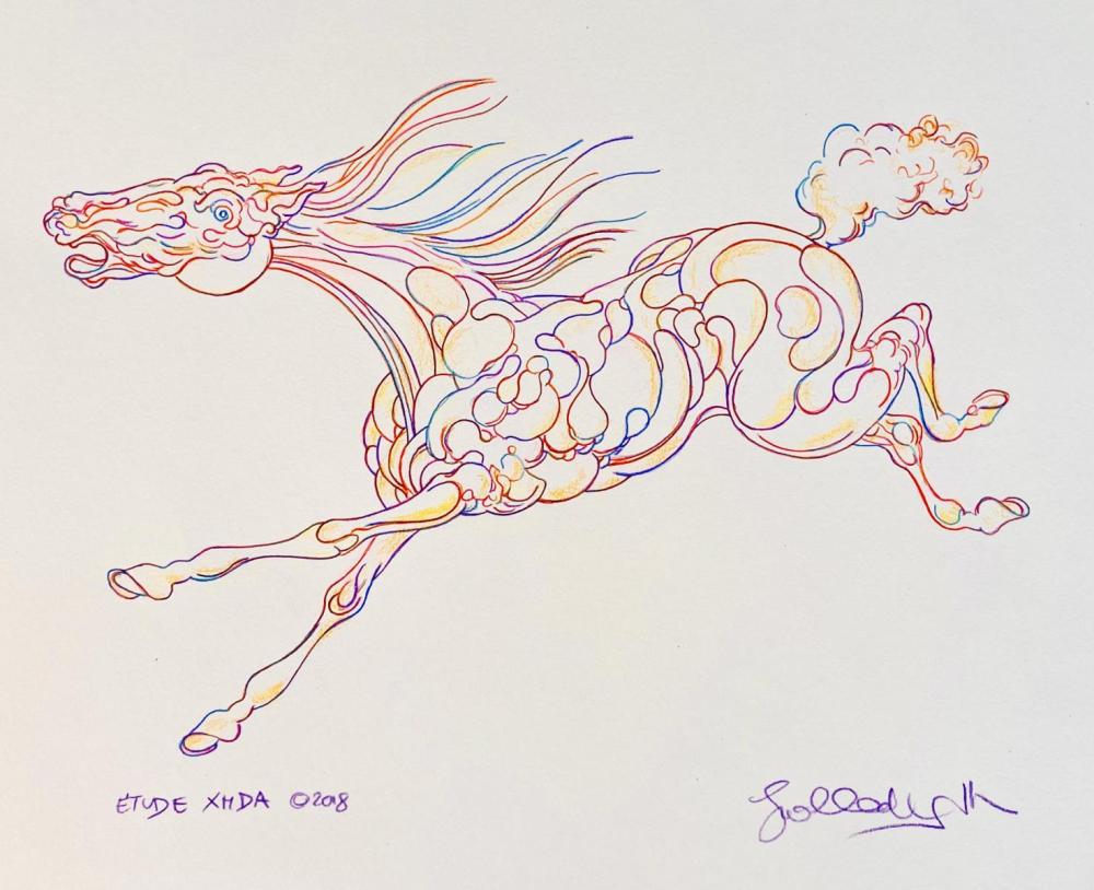 Guillaume Azoulay Original color pencil drawing on paper