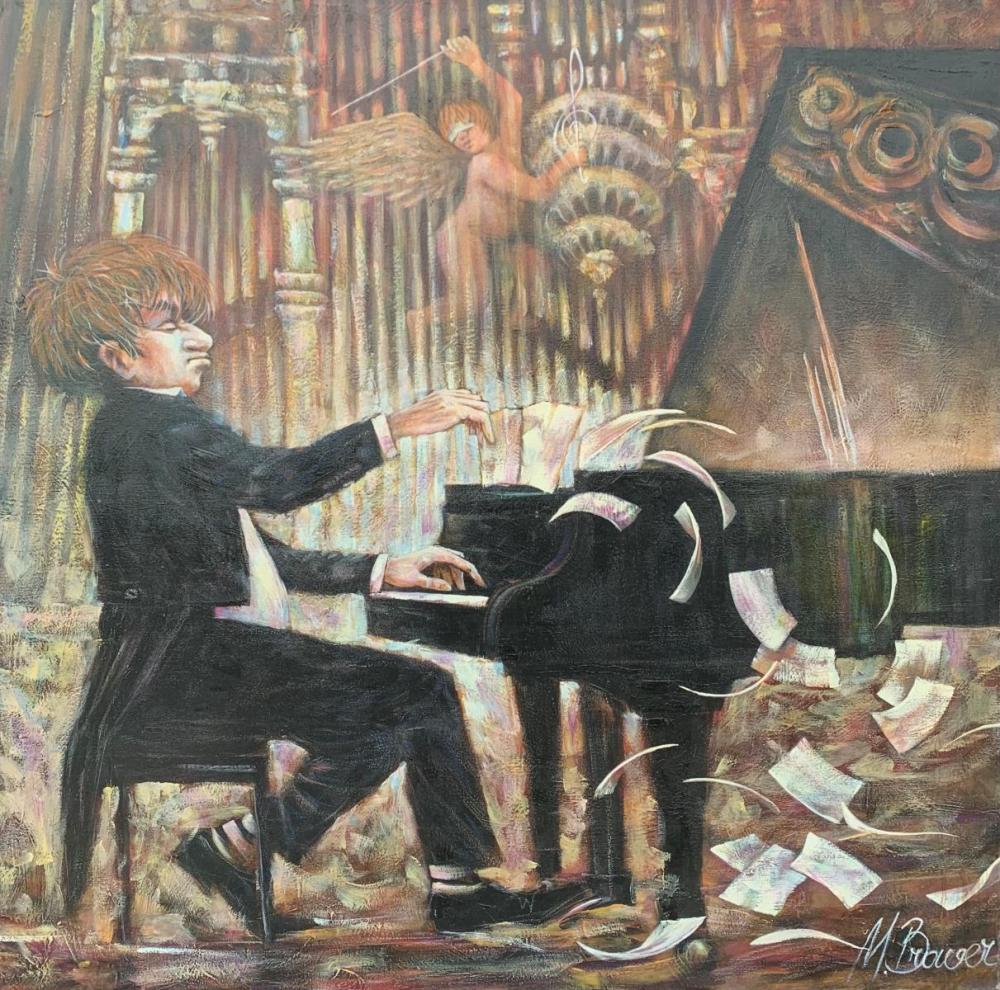 Mark Braverman  Original painting on canvas  "The Entertainer   "