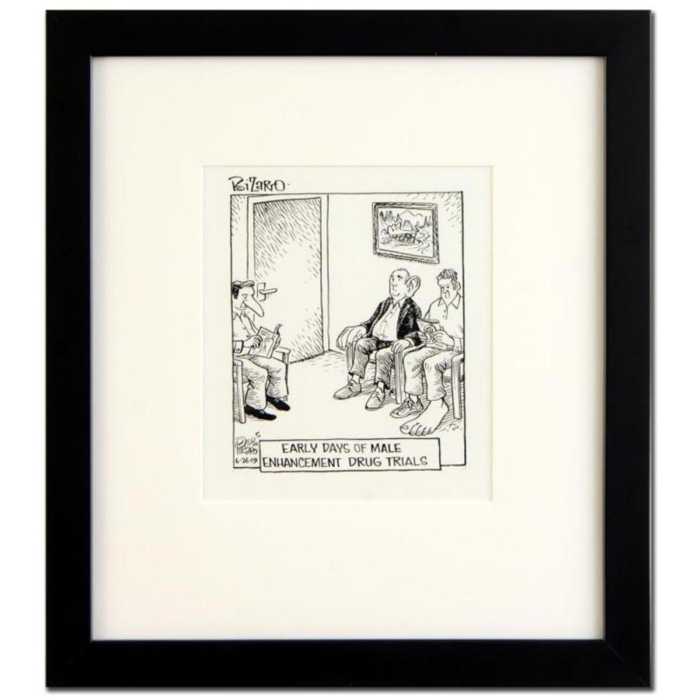 Bizarro! "Male Enhancement" is a Framed Original Pen & Ink Drawing by Dan Piraro, Hand Signed by the Artist with COA.