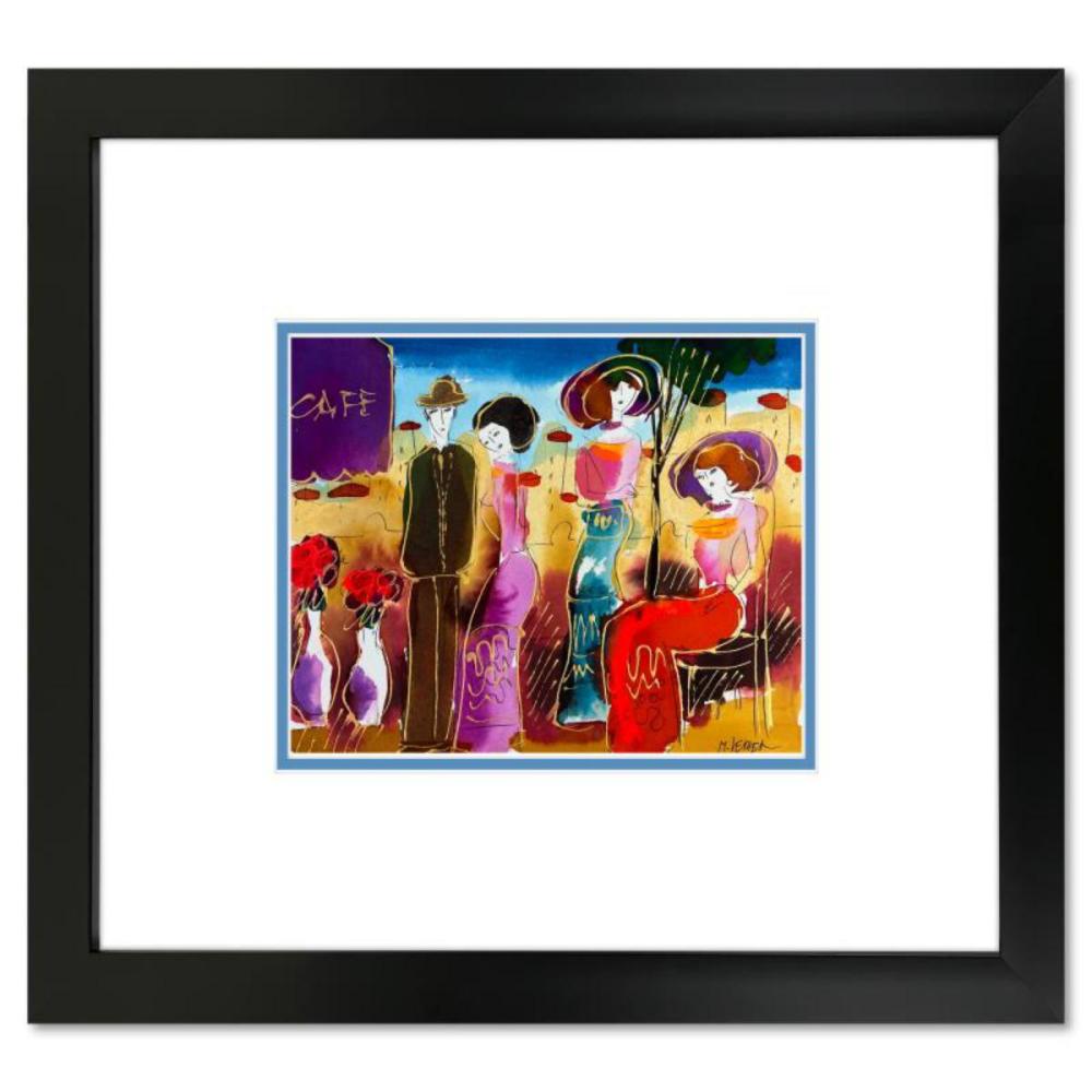 Moshe Leider, Framed Original Mixed Media Watercolor Painting, Hand Signed with Letter of Authenticity.