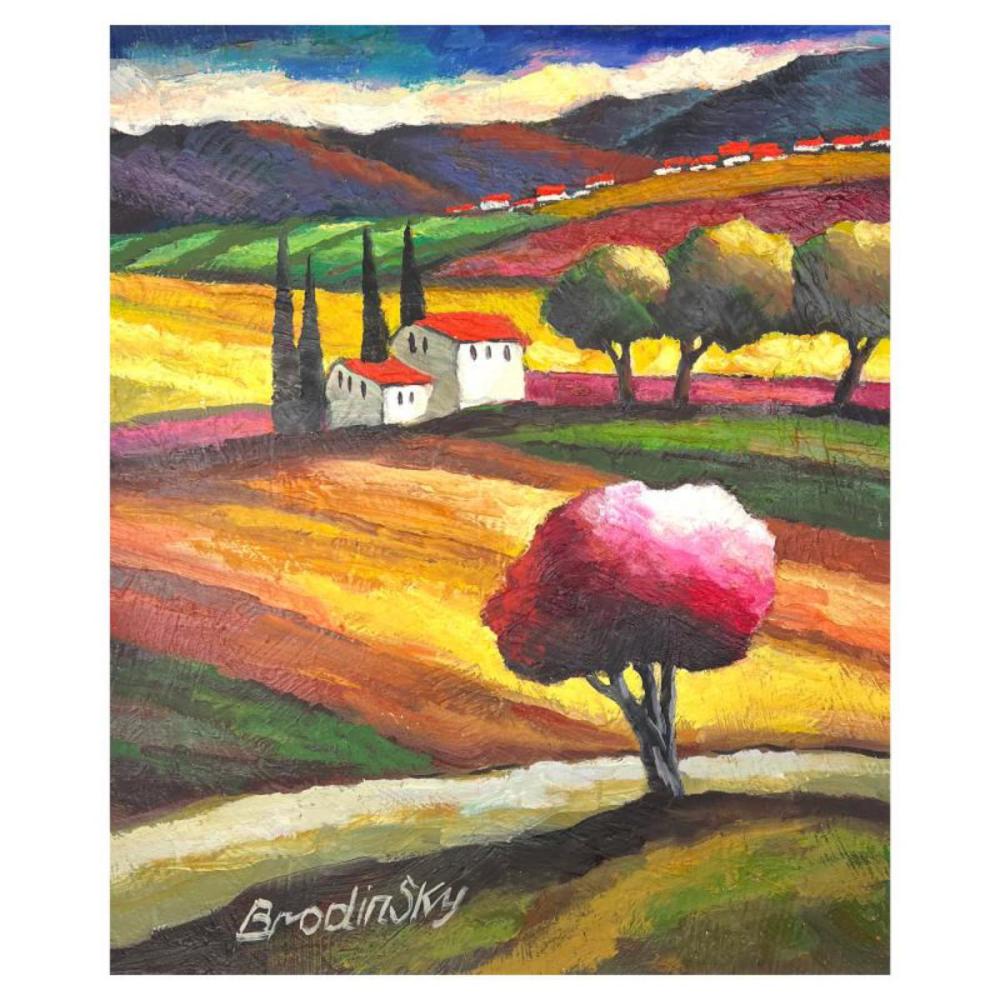 Slava Brodinsky Hand Signed Original Painting on Canvas with Letter of Authenticity.