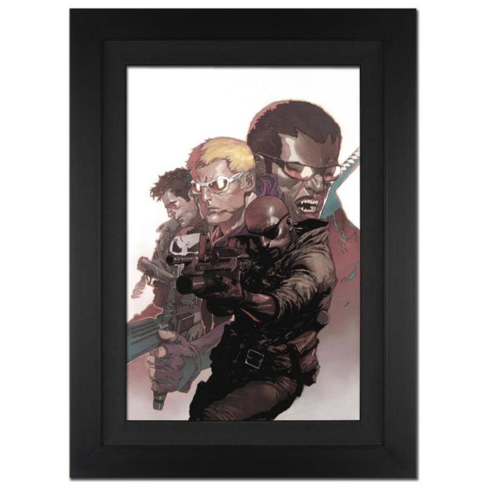 "Ultimate Avengers Vs. New Ultimates #4" Extremely Limited Edition Giclee on Canvas (29" x 40") by Leinil Francis Yu and Marvel Comics. Numbered Out of Only 4 Pieces and Hand Signed by Stan Lee (1922-2018). Includes Certificate of Authenticity. Custo