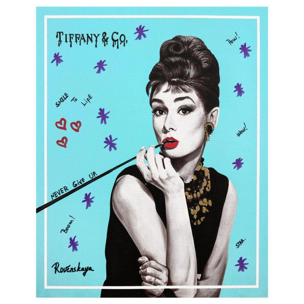 Nastya Rovenskaya- Original Mixed Media on Canvas "Audrey I"
