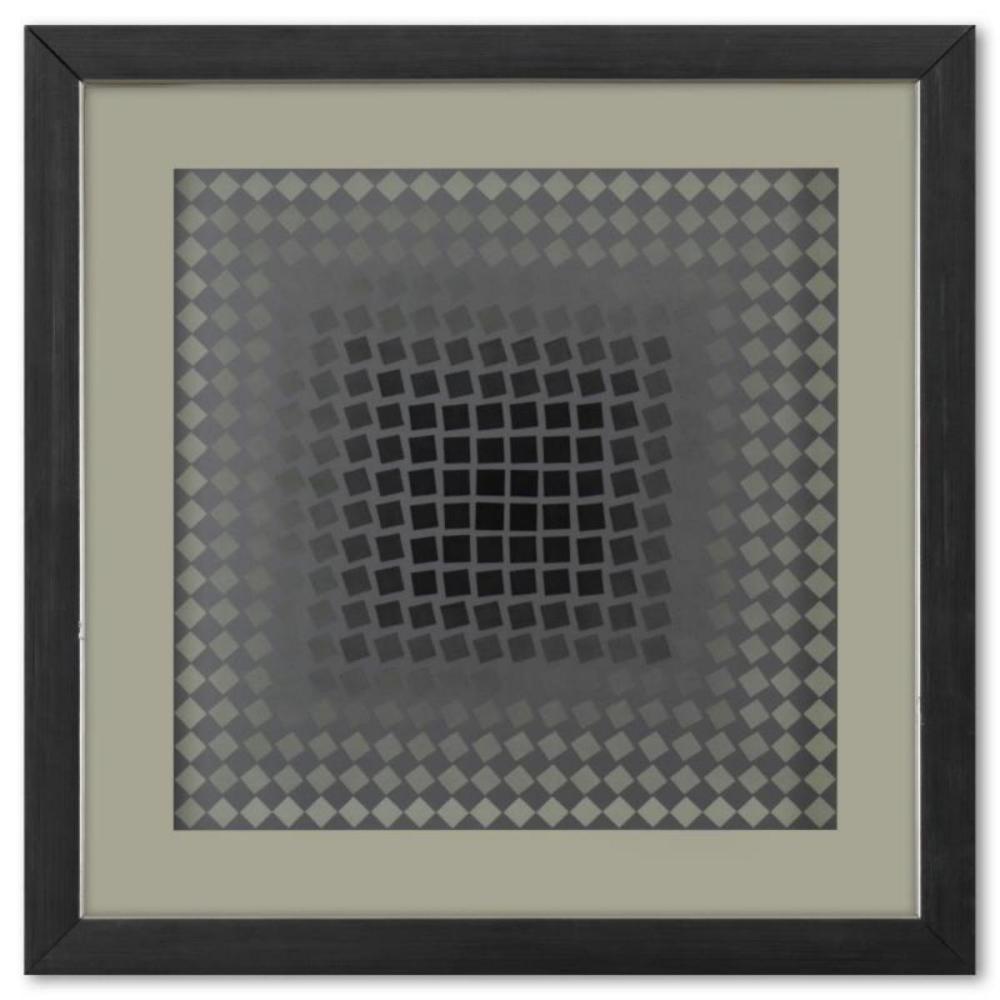 Victor Vasarely (1908-1997), "CTA - 106 - ARG de la série CTA - 102" Framed 1971 Heliogravure Print with Letter of Authenticity