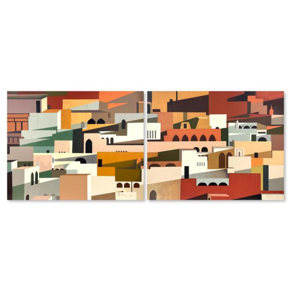 William Schlesinger (1915-2011), "Kaleidoscope (Diptych)" Limited Edition Serigraph, Numbered and Hand Signed with Letter of Authenticity