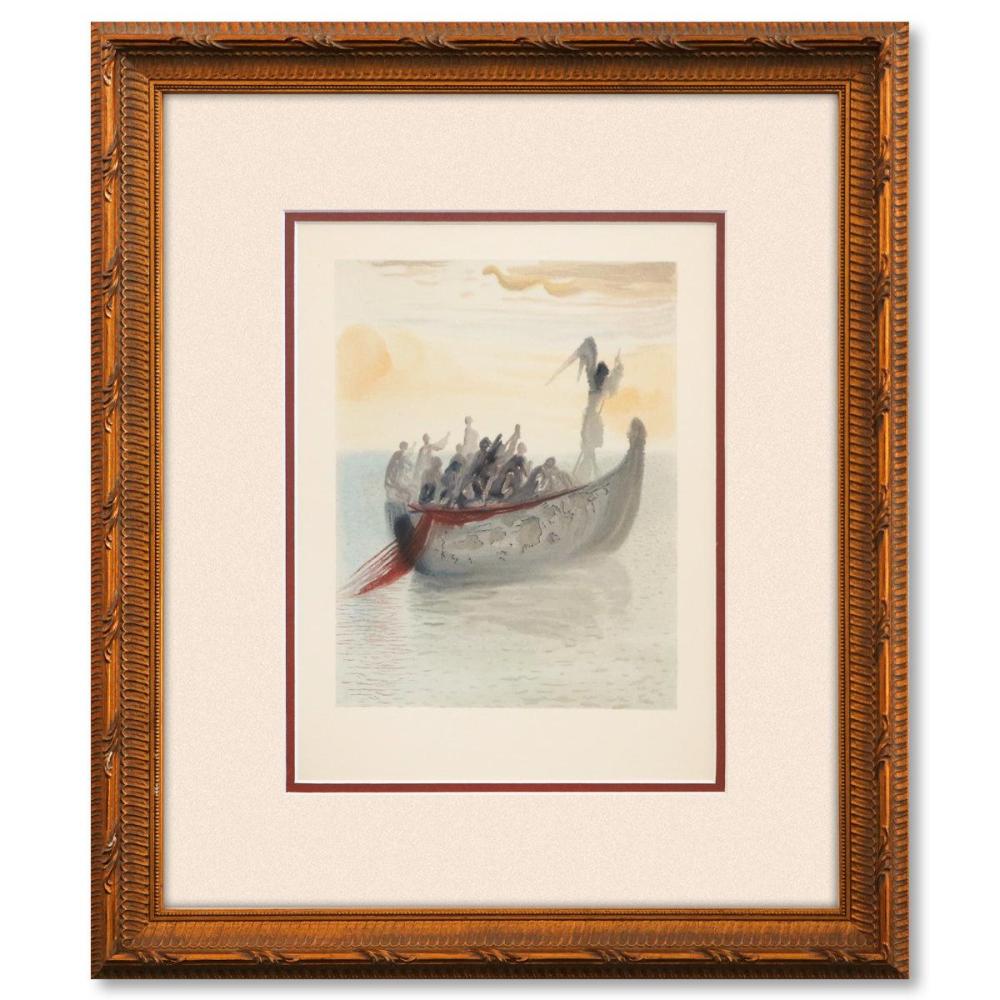 Salvador Dali- Original Color Woodcut on B.F.K. Rives Paper "Purgatory 2"