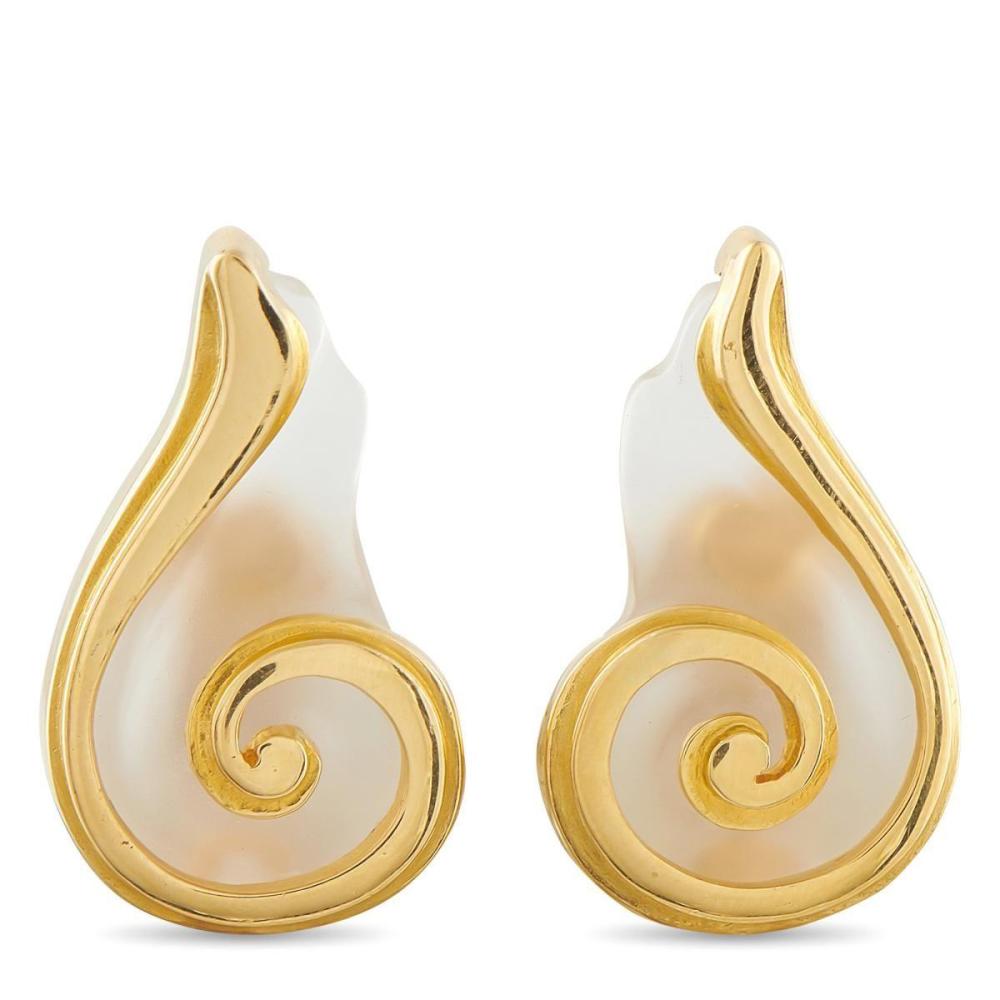 ILIAS LALAOUNIS 18K YELLOW GOLD CRYSTAL EARRINGS
