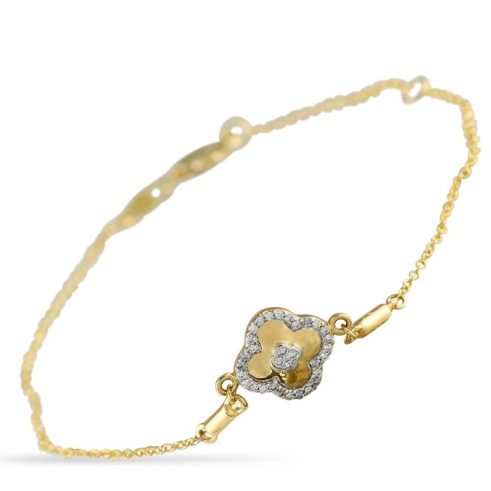 18K YELLOW GOLD 0.10CT DIAMOND BRACELET