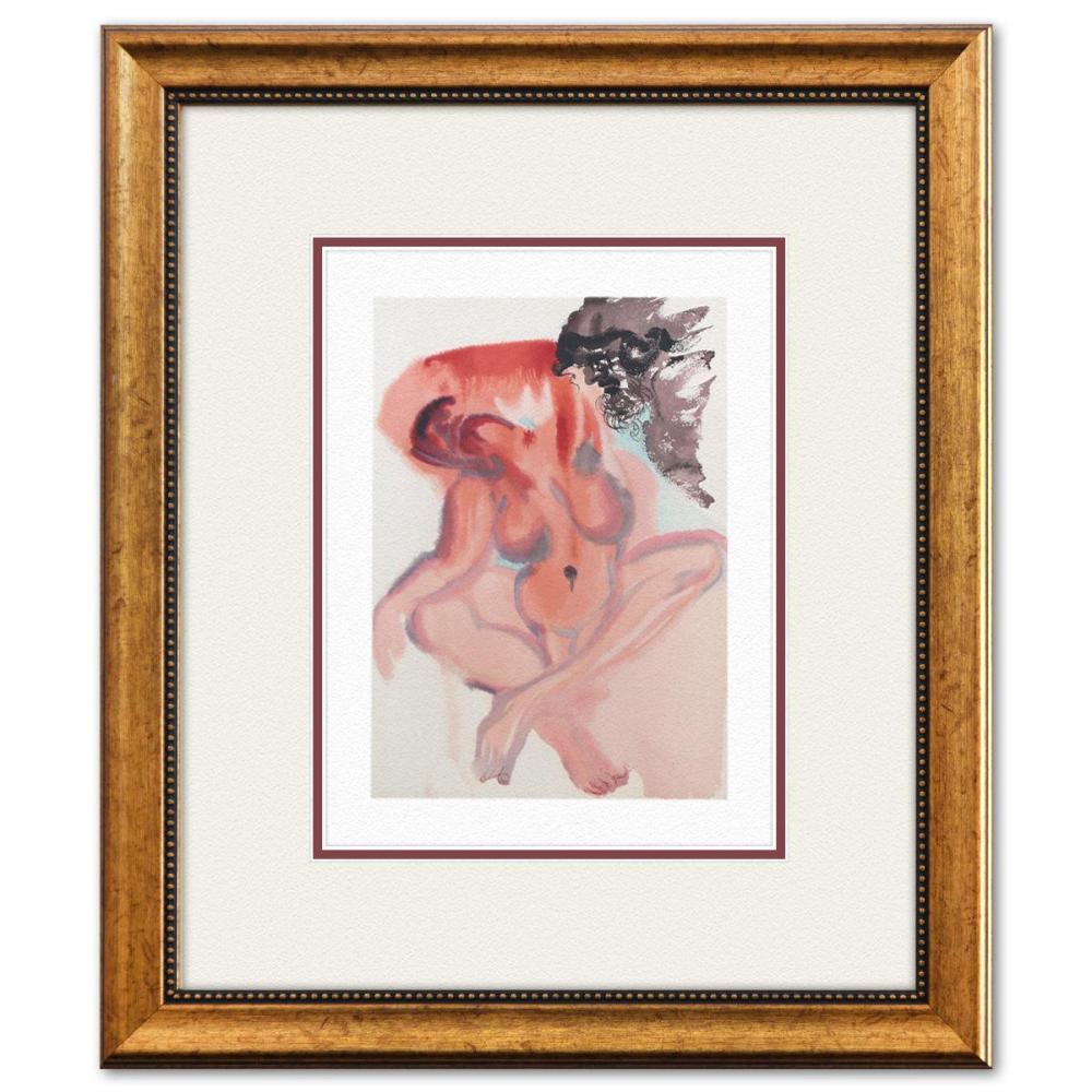 Salvador Dali- Original Color Woodcut on B.F.K. Rives Paper "Purgatory 3"