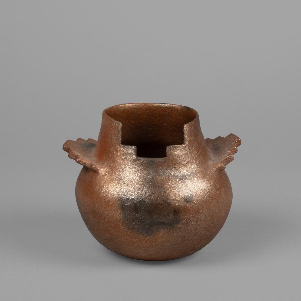 Jeralyn Lujan Lucero, Kiva Step Micaceous Jar with Handles, 2013