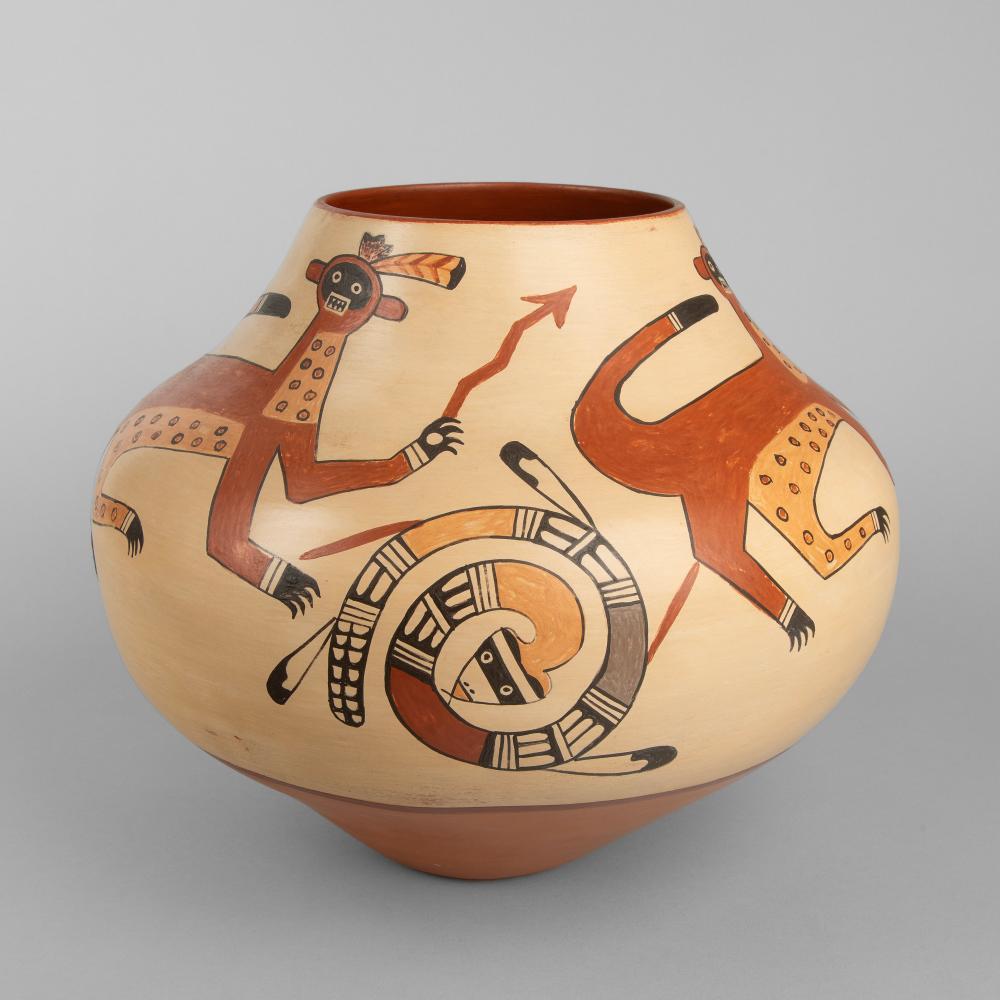 Tom Dickerson, Pictorial Polychrome Jar, 1983