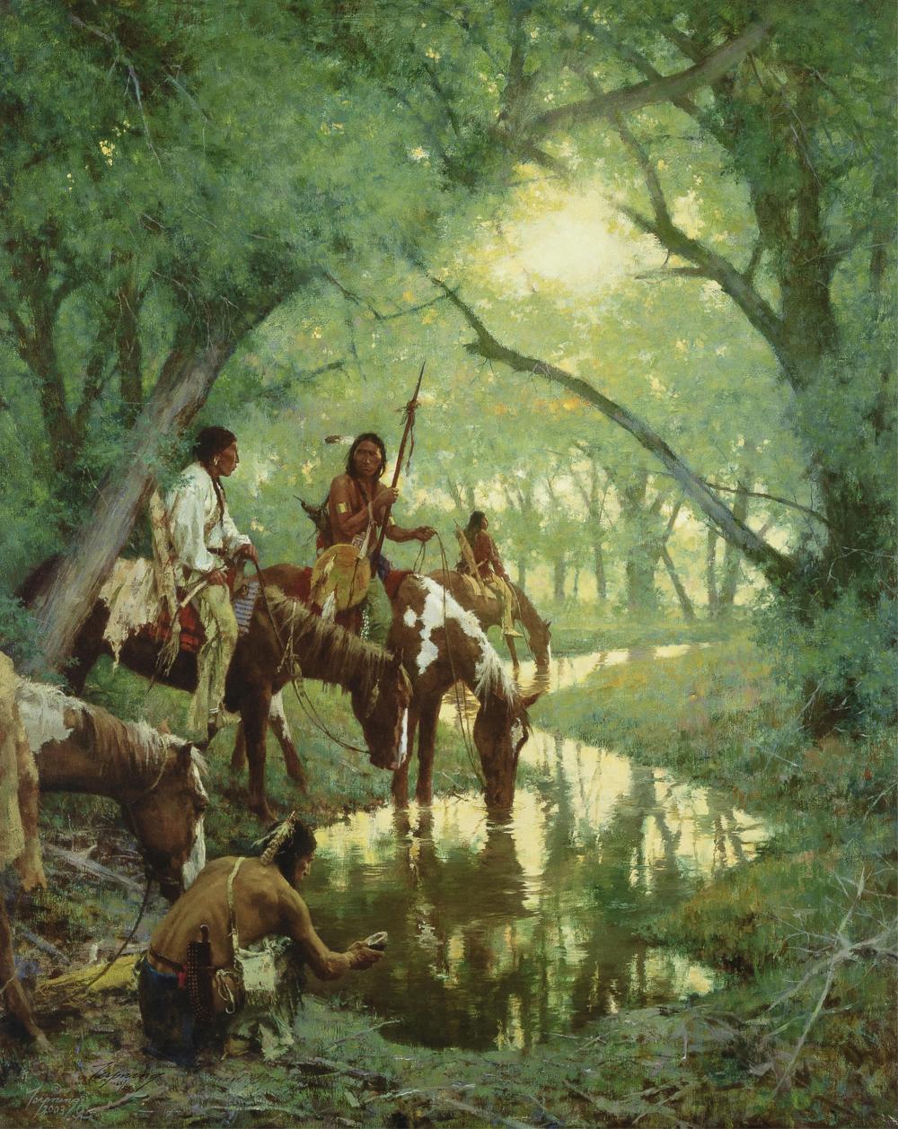 Howard Terpning, Cheyenne at the Disappearing Creek Called Whitewoman, 2003/2004