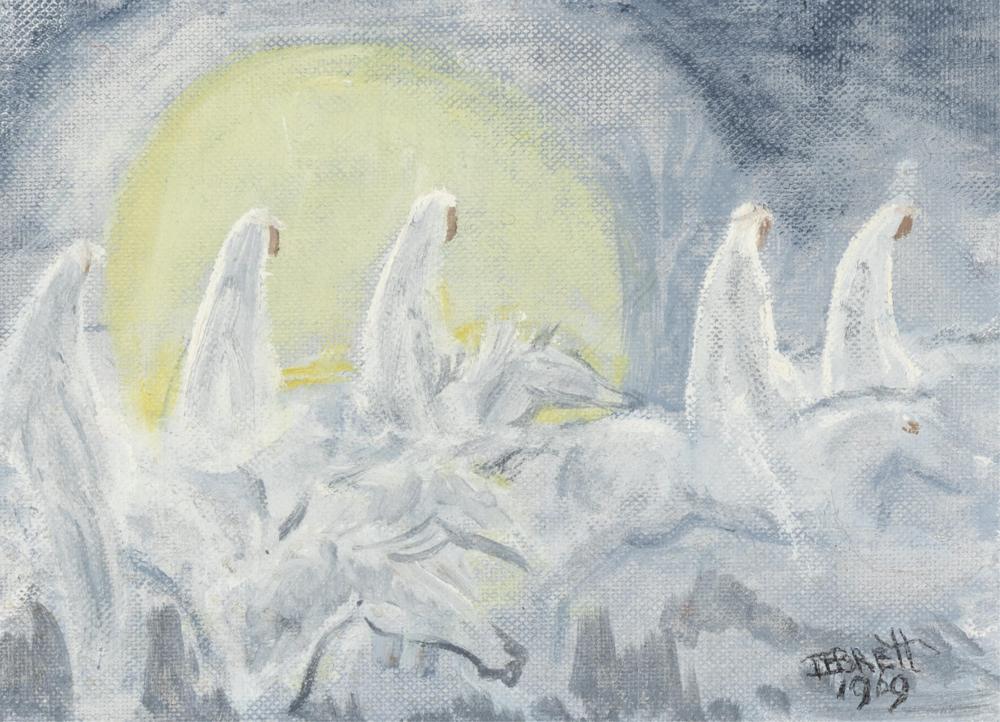 Dorothy Eugenie Brett, Untitled (Five Indian Riders), 1969