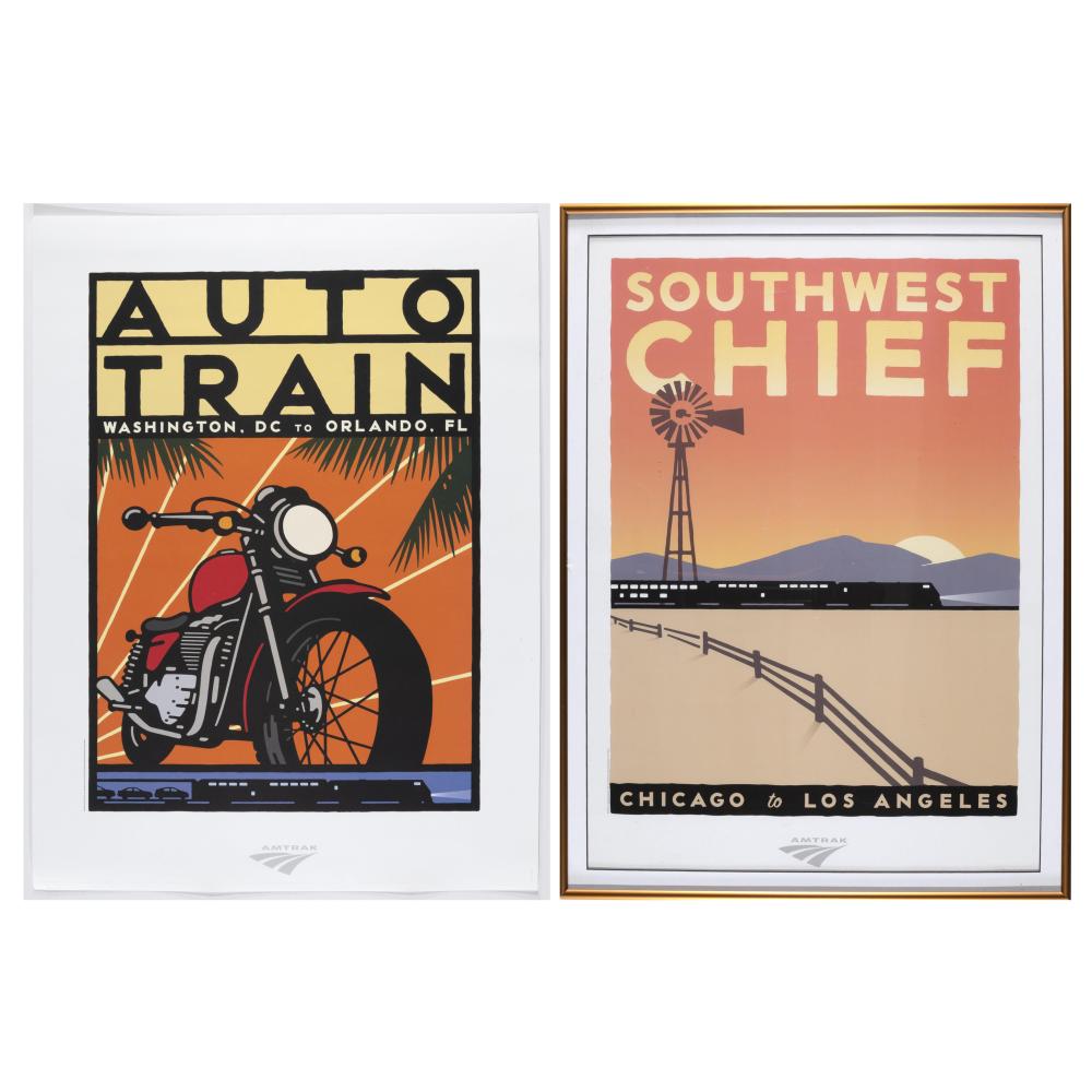 Two Amtrak Posters: Southwest Chief + Auto Train