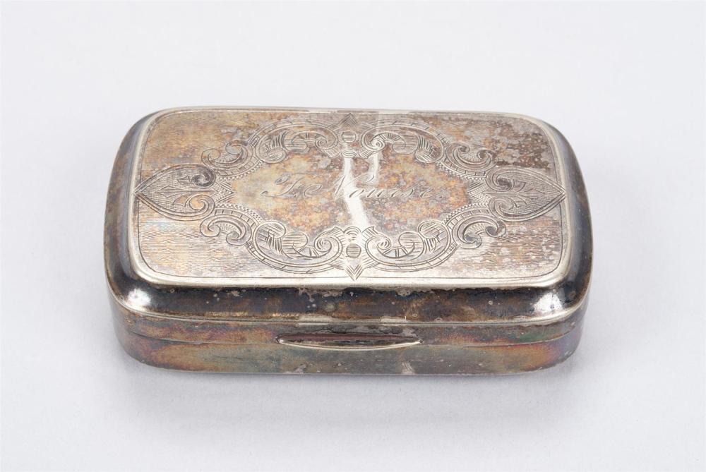 SILVERPLATE BUXTON, MAMMATT & CO. SNUFF BOX
