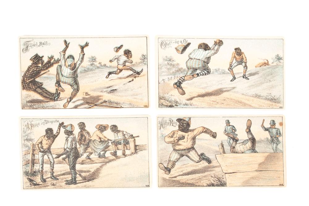 FOUR RARE NEGRO BASEBALL ADVERTISING CARDS FOR "MIDDLETON & BRO, TEA"