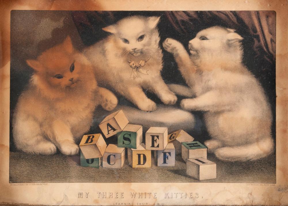 MY THREE KITTENS CURRIER & IVES